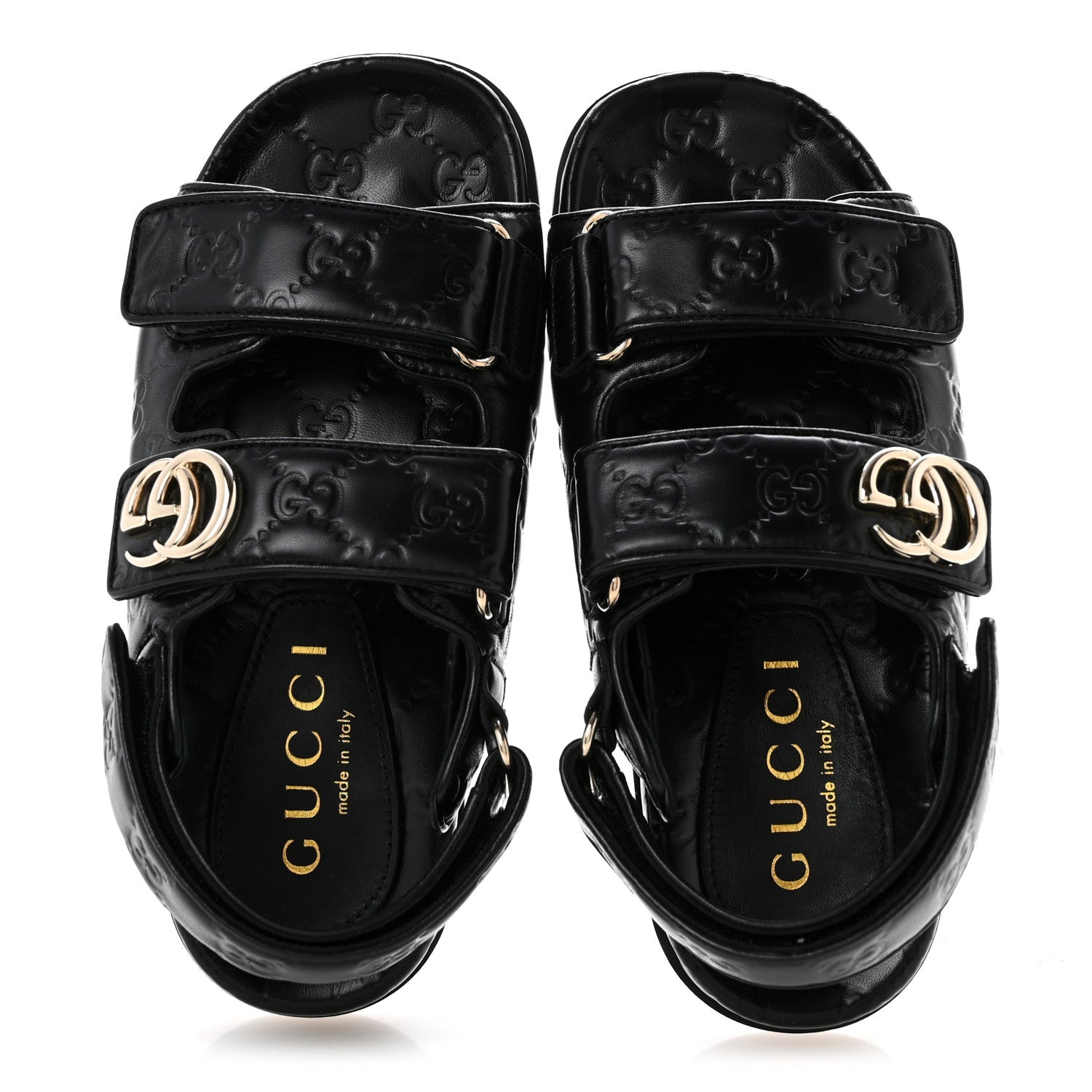Guccissima GG Embossed Womens Sandals 36.5 Black