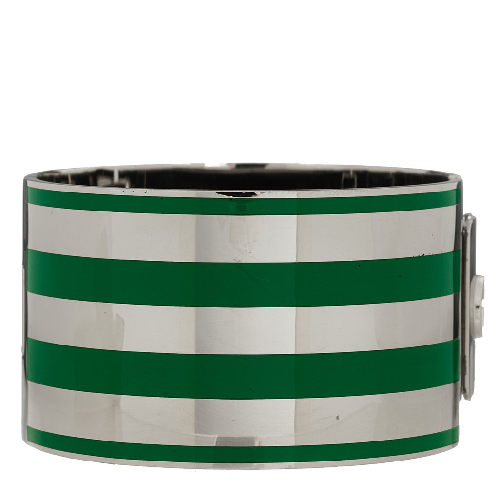X ADIDAS Metal Enamel Cuff Bracelet S Silver Green
