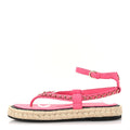 Lambskin Chain CC Thong Espadrille Sandals 39 Pink