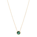 18K Yellow Gold Malachite Perlee Couleurs Pendant Necklace