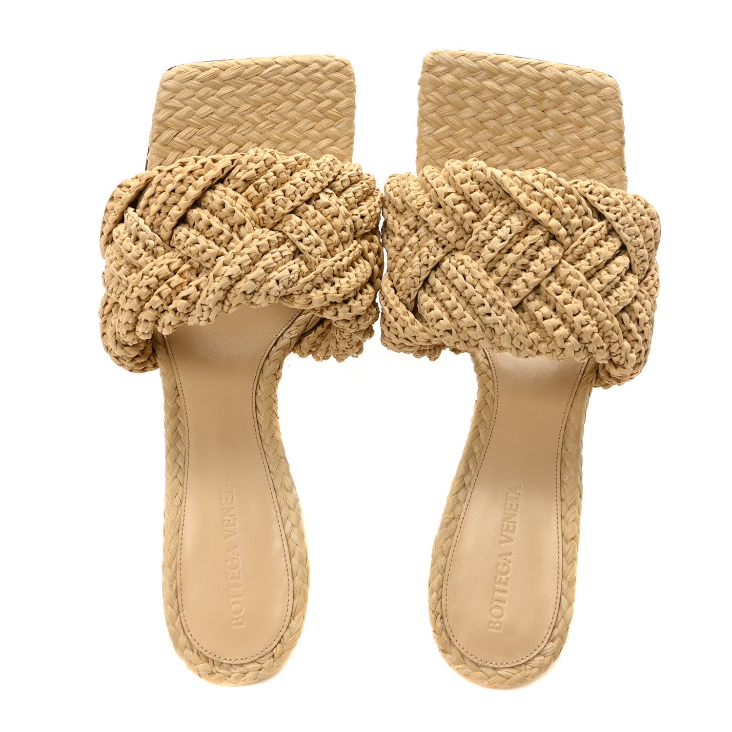 Raffia Intrecciato Lido Mule 90 Sandals 40 Cane Sugar