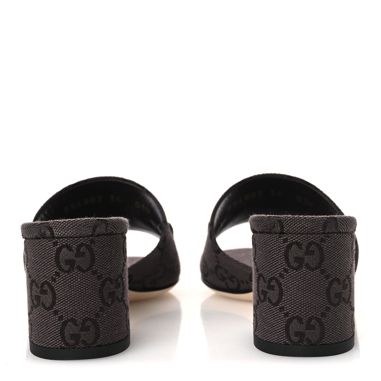 GG Monogram Horsebit Slide Sandals 36 Dark Brown