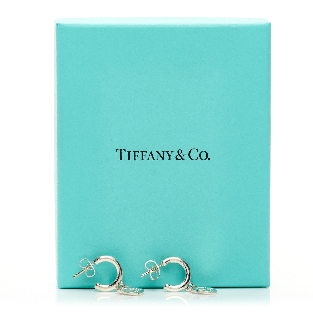 Sterling Silver Diamond Mini Return To Tiffany Heart Hoop Earrings