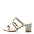 Calfskin Rockstud 60mm Caged Slide Sandals 40 Opal Grey