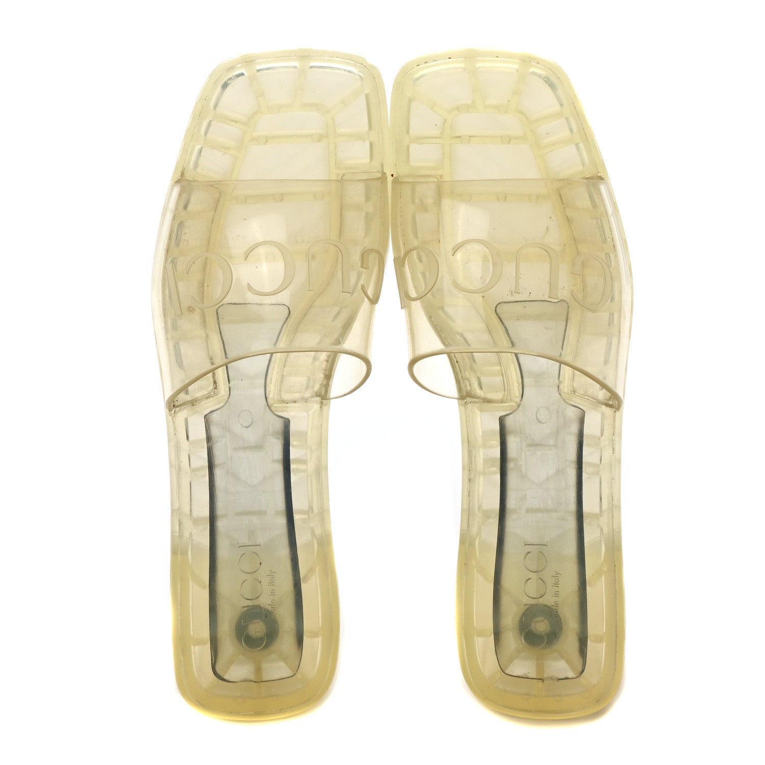 Rubber Gucci Logo Womens Platform 20/60mm Slide Sandals 39 Transparent