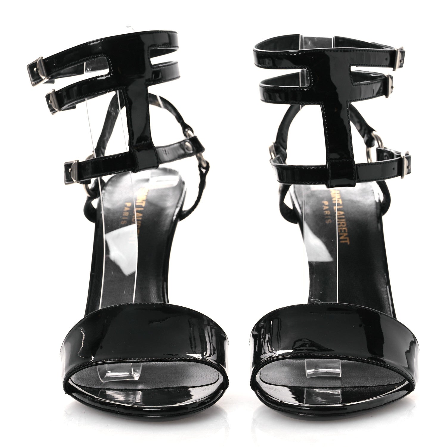 Patent Calfskin Fetish 105 Sandal 39 Black