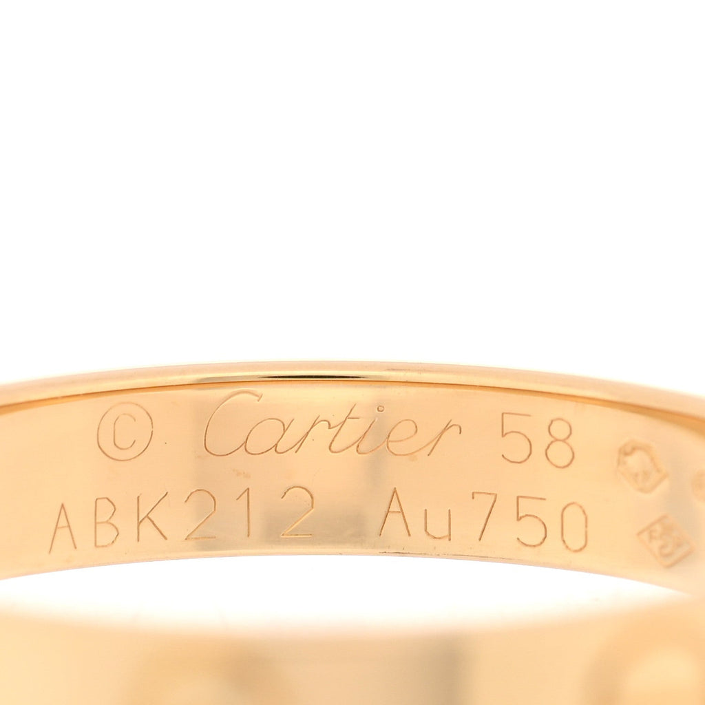 18K Yellow Gold 3.5mm LOVE Wedding Band Ring 58 8.5