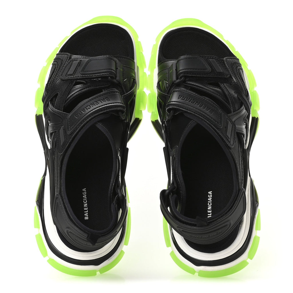 Neoprene Rubber Clear Sole Mens Track Sandals 41 Black White Fluo Green