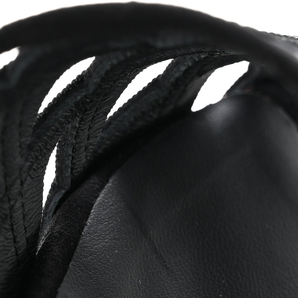 Suede Kidskin Grosgrain Sandals 39 Black