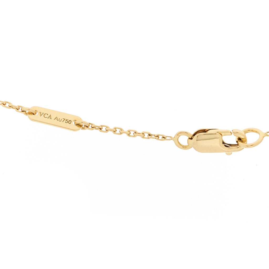 18K Yellow Gold Mother of Pearl Sweet Alhambra Butterfly Pendant Necklace