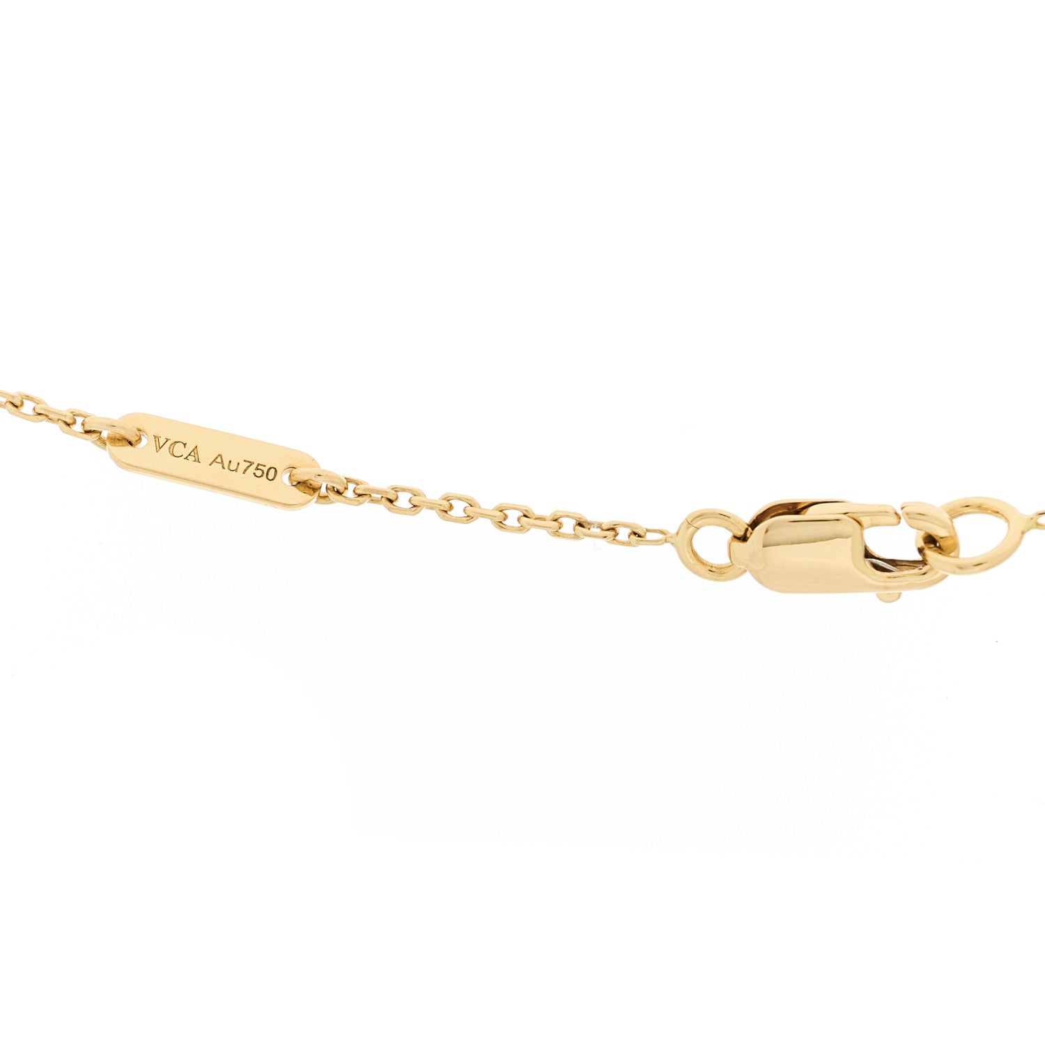 18K Yellow Gold Mother of Pearl Sweet Alhambra Butterfly Pendant Necklace