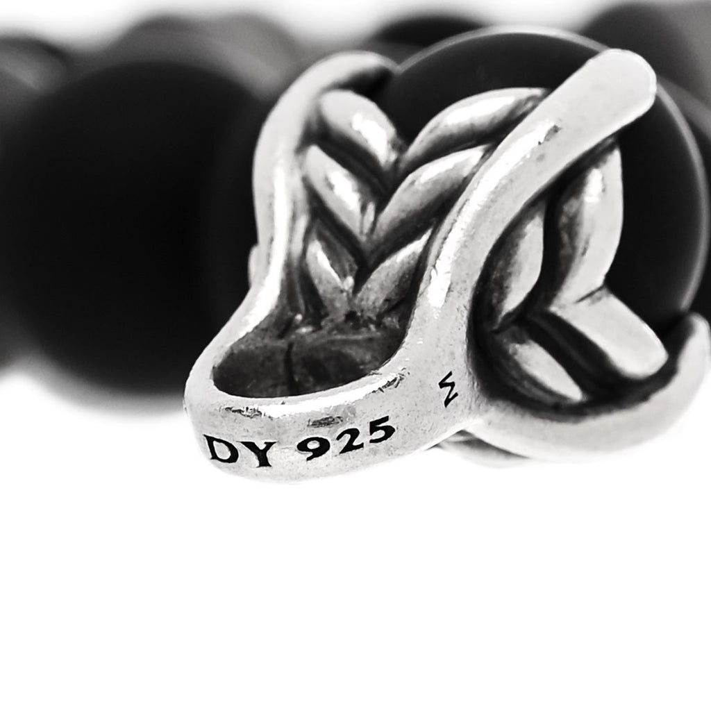 Sterling Silver Black Onyx Sapphire Tsavorite 8mm Spiritual Beads Rainbow Bracelet