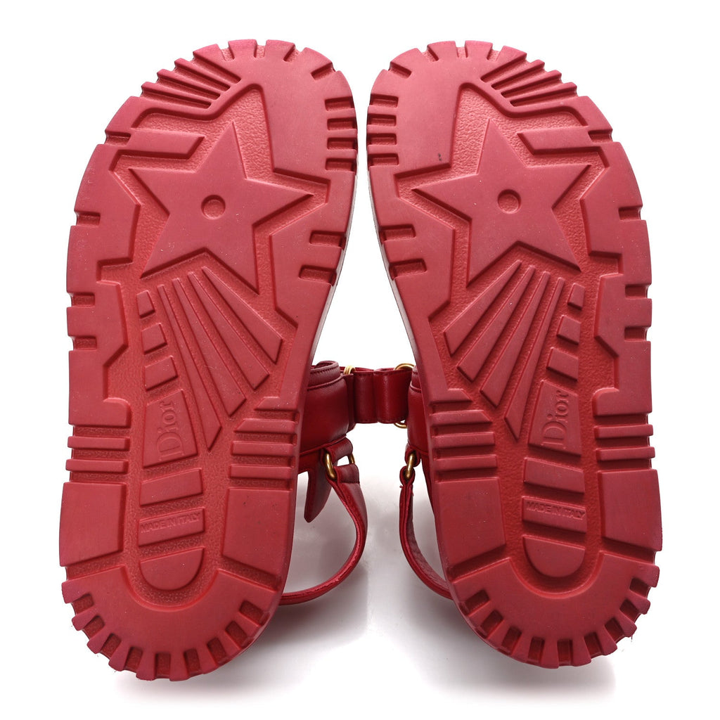 Lambskin Dioract 10mm Sandals 37.5 Raspberry