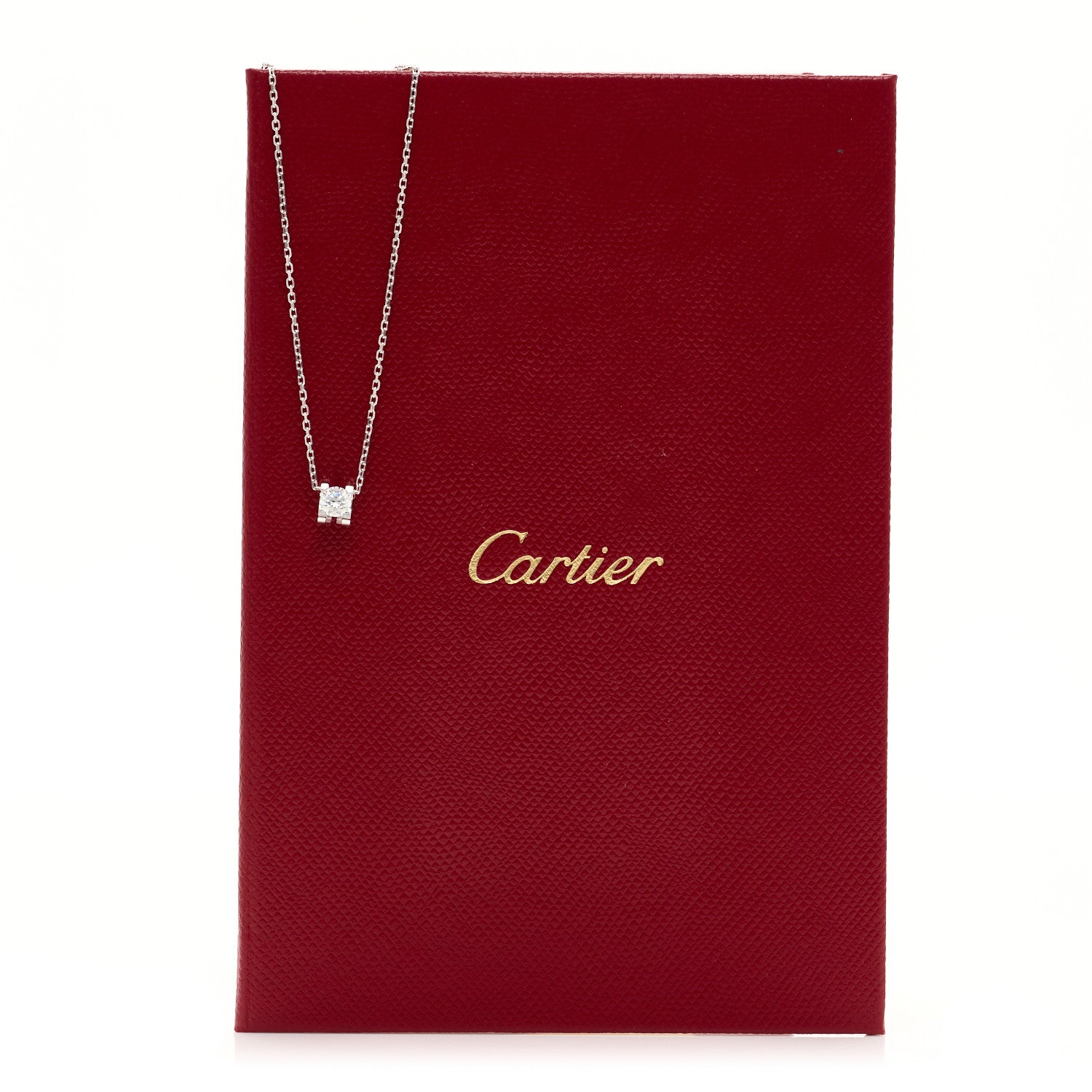 18K White Gold Diamond .23ct C De Cartier Pendant Necklace