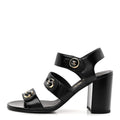 Shiny Calfskin CC Sandals 38.5 Black