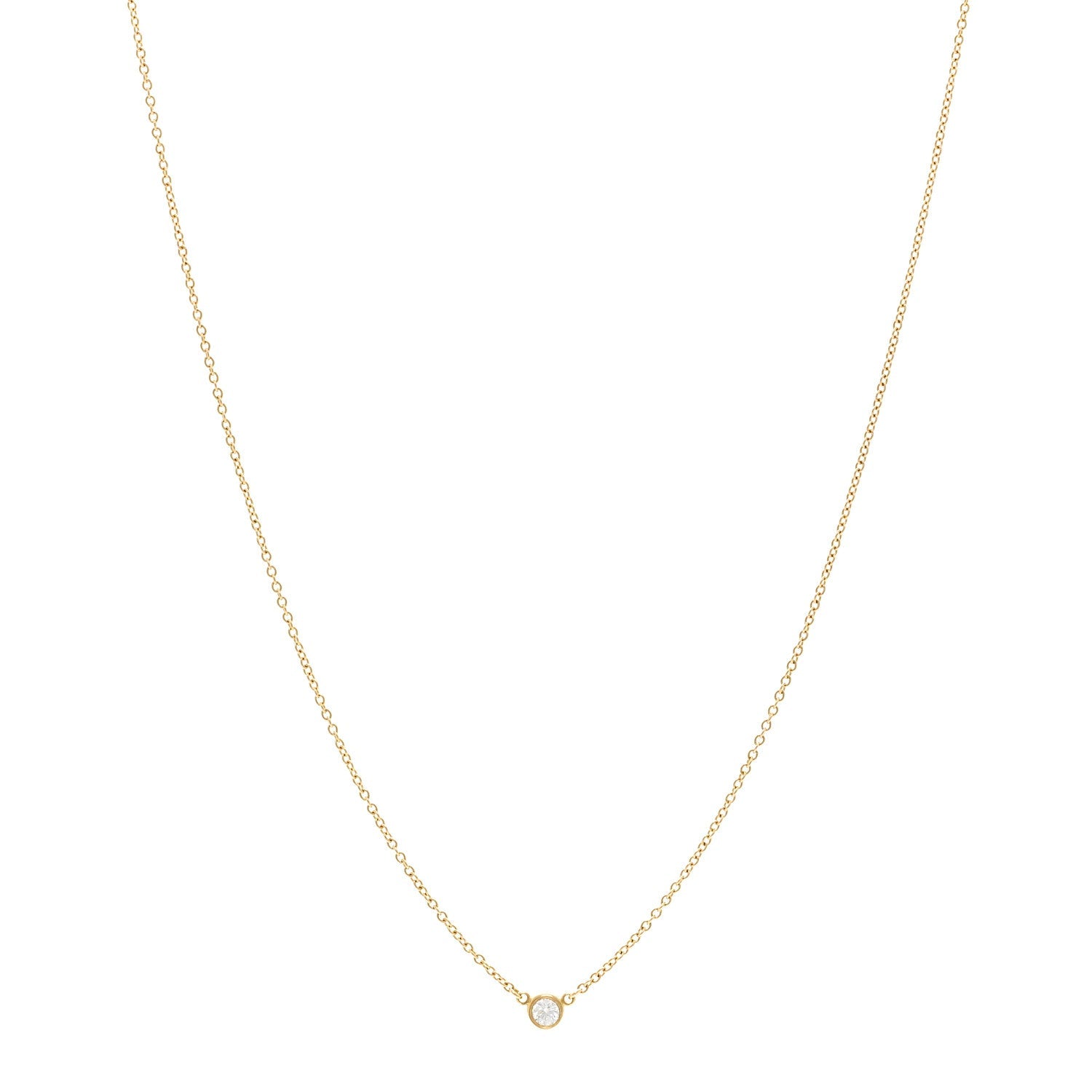 18K Yellow Gold Diamond .10ct Elsa Peretti Diamonds by the Yard Pendant Necklace