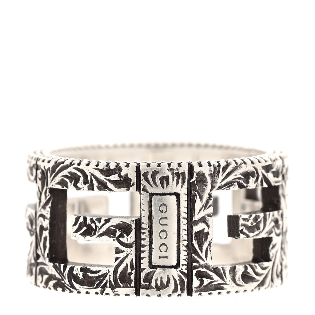 Sterling Silver Wide Square G Band Ring 53 6.5