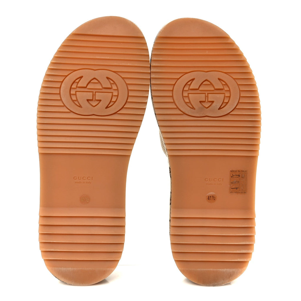 Monogram Maxi GG Angelina Platform 55mm Slide Sandals 41.5 Camel Ebony