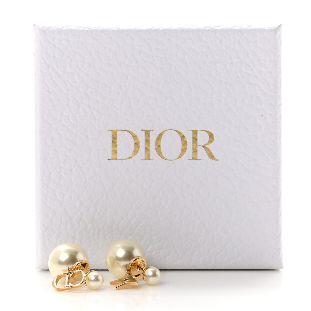 Pearl Mise En Dior Logo Tribal Earrings