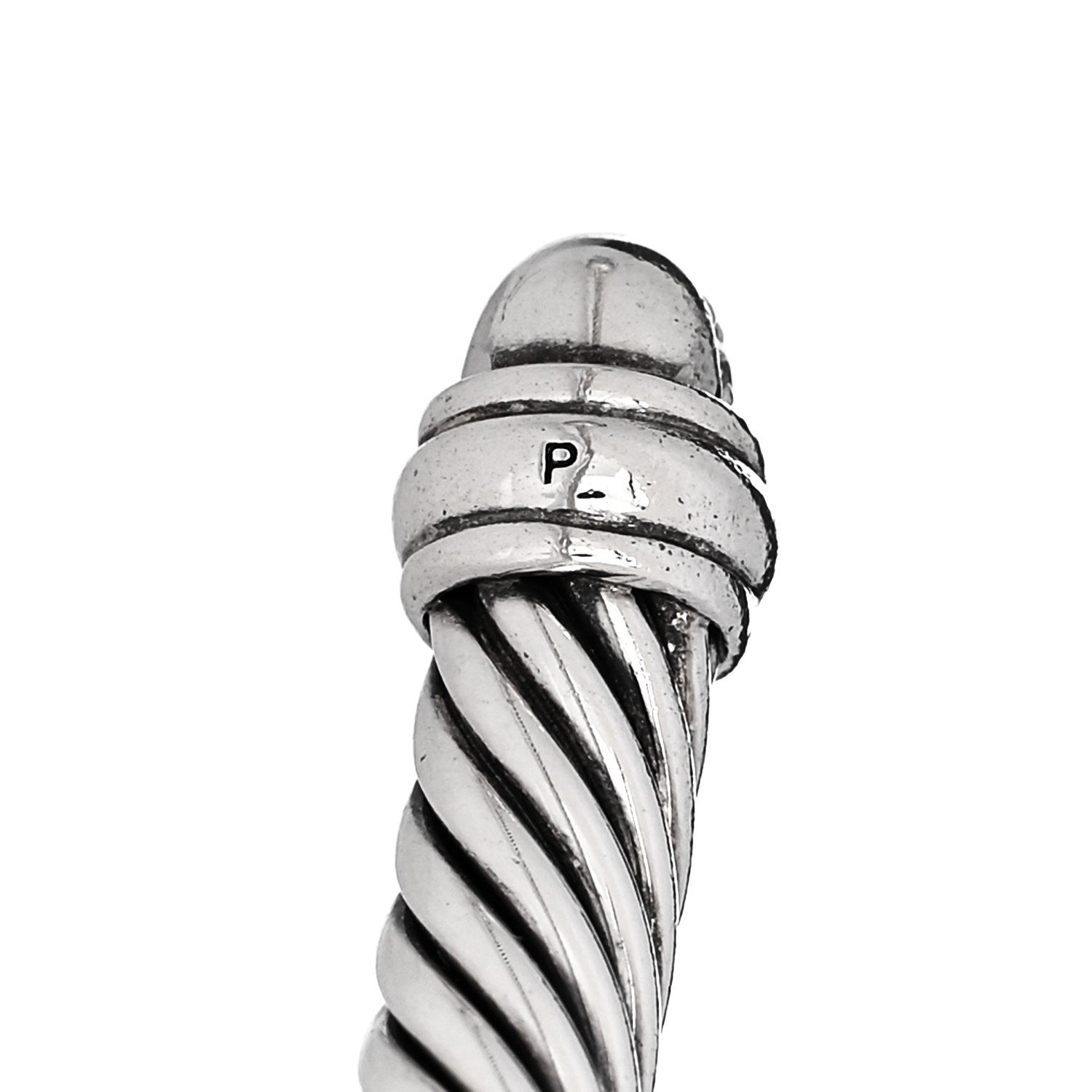 Sterling Silver Pave Diamond 5mm Cable Classics Bracelet
