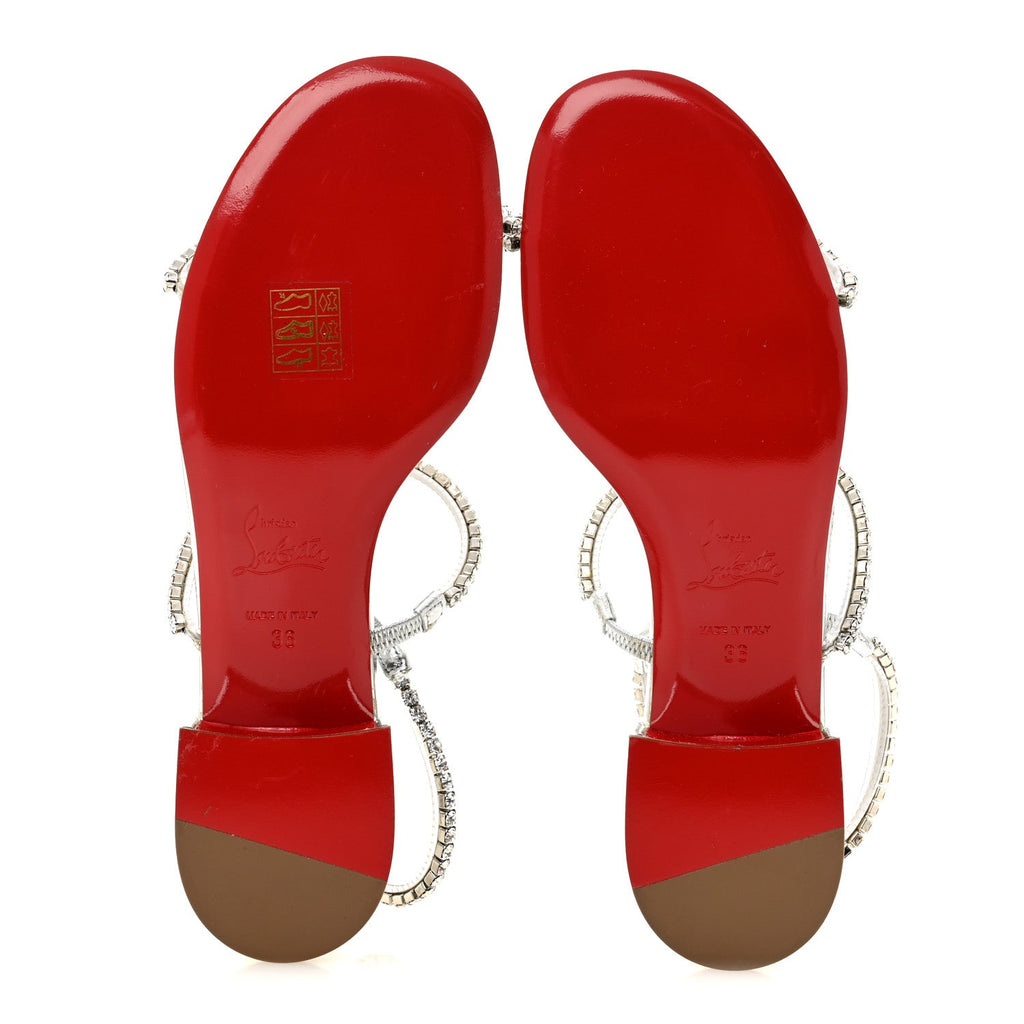 Specchio PVC Crystal Simple Queenie Sandals 36 Silver