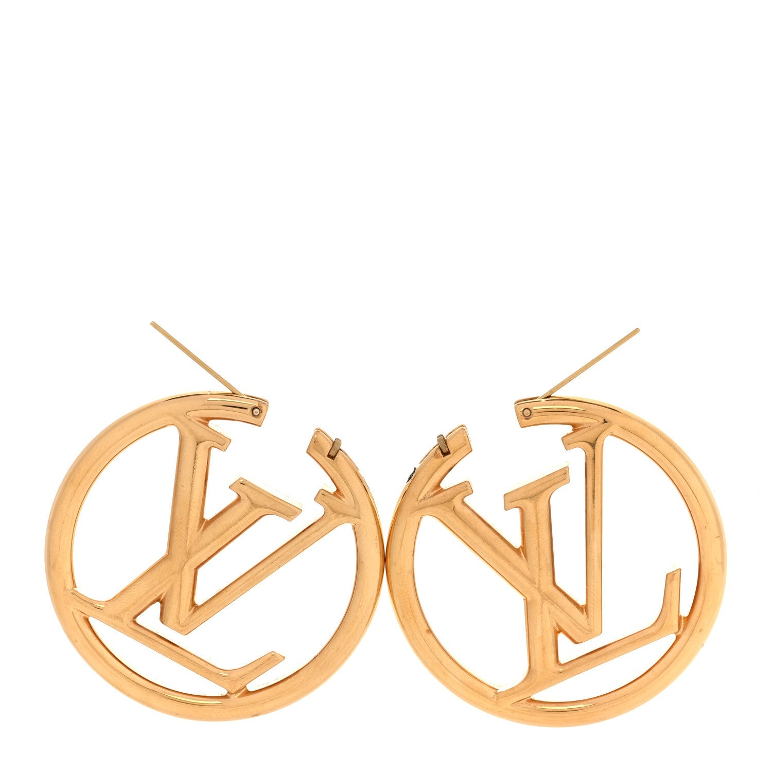 Metal Louise Hoop Earrings Gold