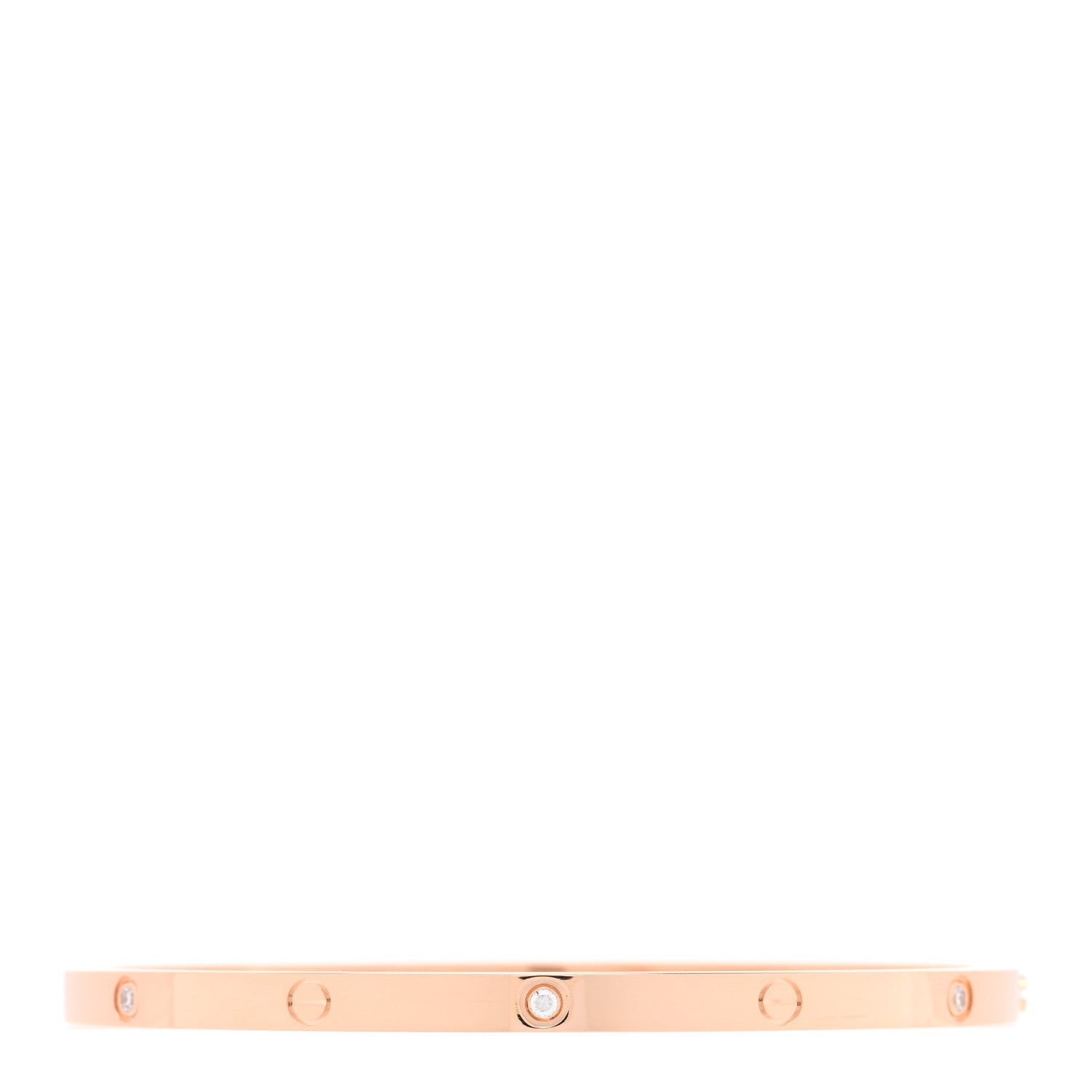 18K Pink Gold 6 Diamond Small LOVE Bracelet 17