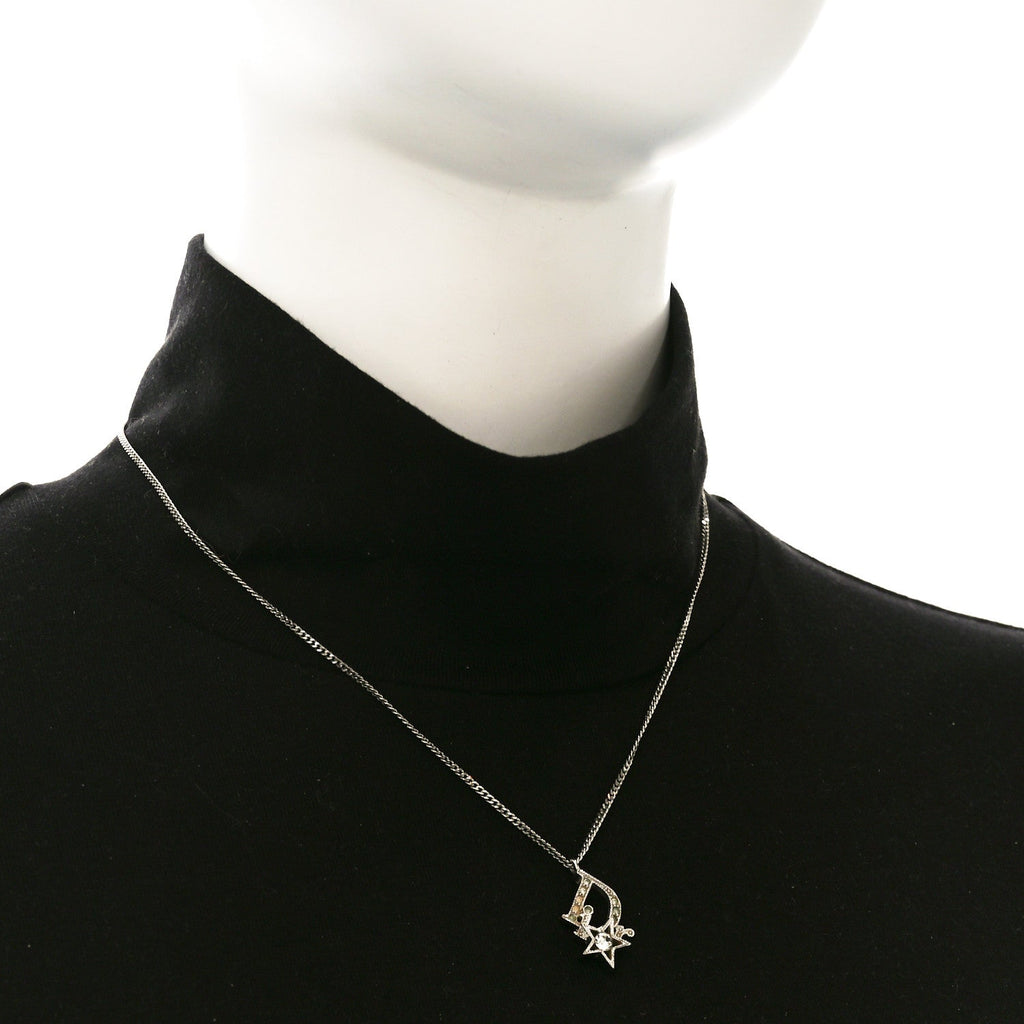 Crystal Logo Star Necklace Silver