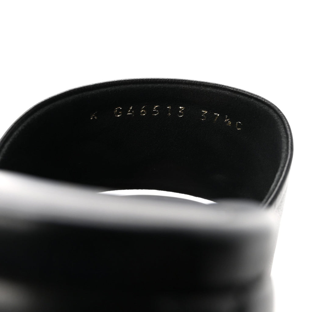 Lambskin Quilted CC Platform Mules 37.5 Black