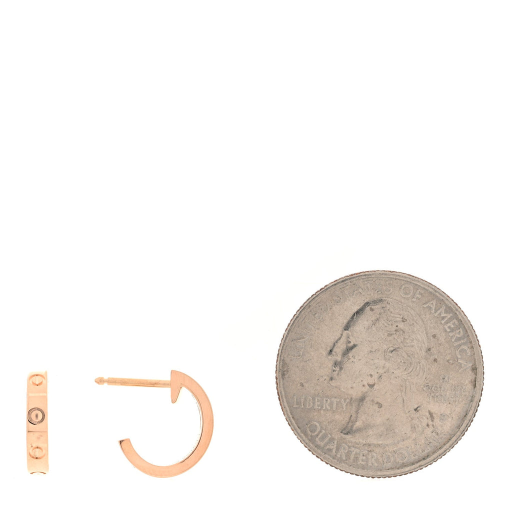 18K Pink Gold Small LOVE Hoop Earrings