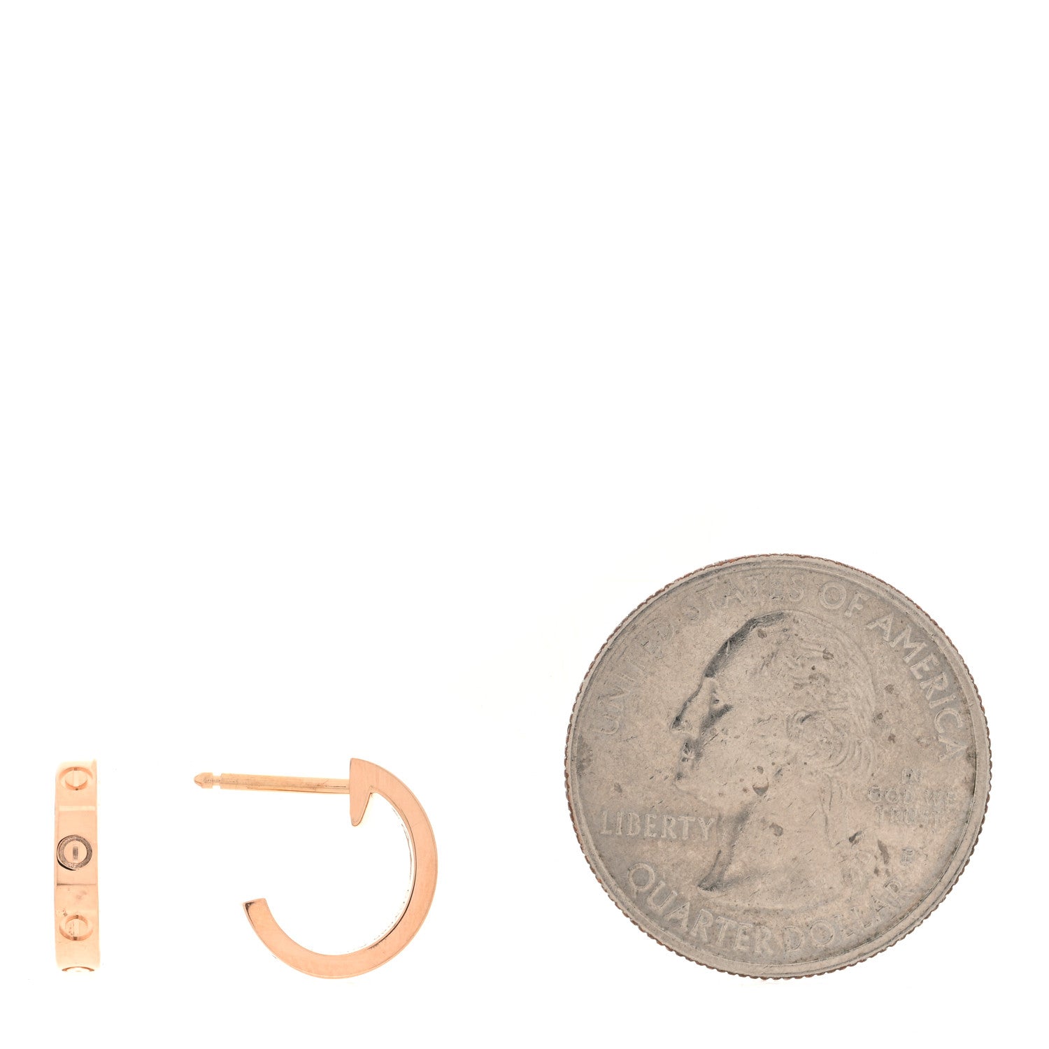 18K Pink Gold Small LOVE Hoop Earrings