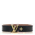 Calfskin LV Iconic Bracelet 17 Black