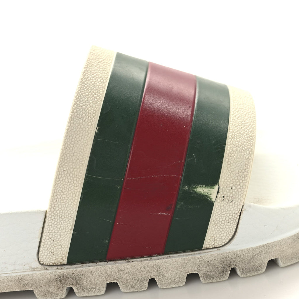 Rubber Web Mens Lug Sole Slide Sandals Great 5 White Green Red