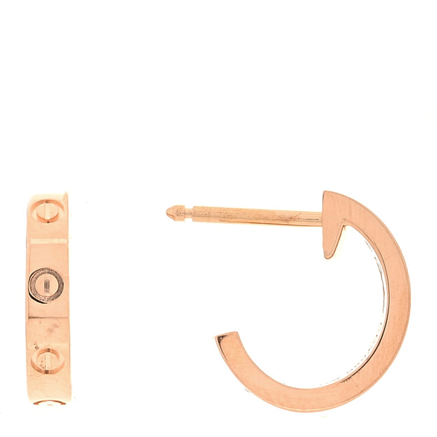 18K Pink Gold Small LOVE Hoop Earrings