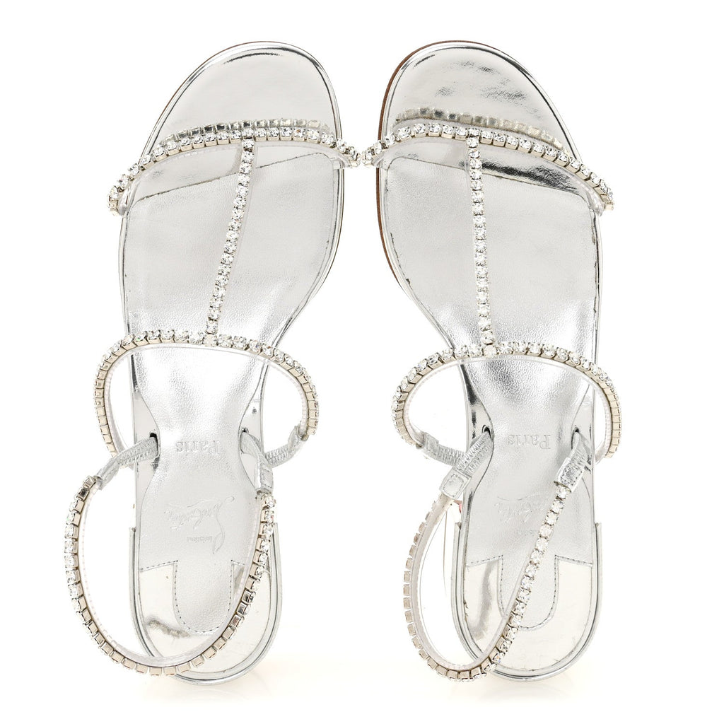 Specchio PVC Crystal Simple Queenie Sandals 36 Silver