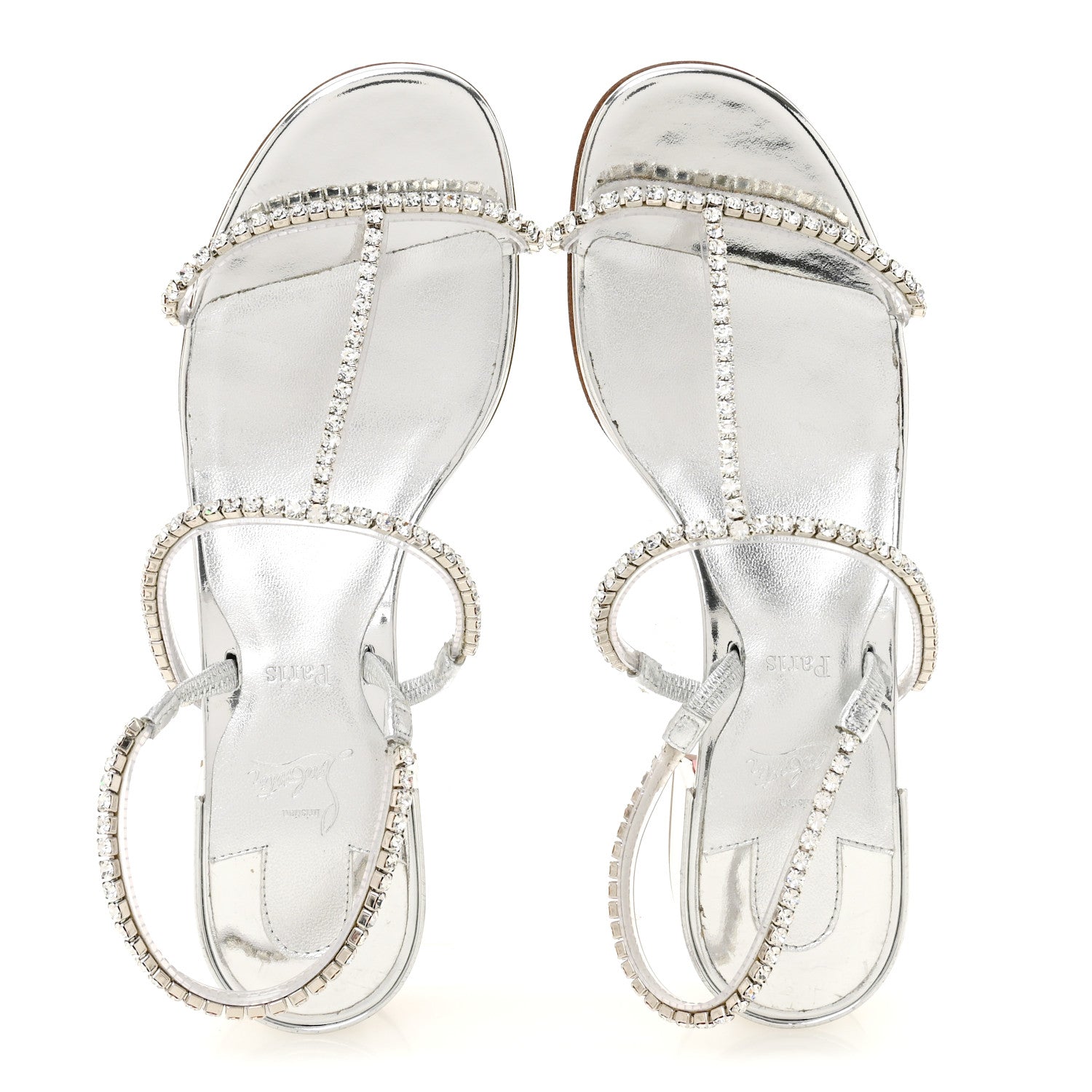 Specchio PVC Crystal Simple Queenie Sandals 36 Silver