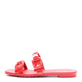 Rubber Womens Slide Sandals 36 Hibiscus Red