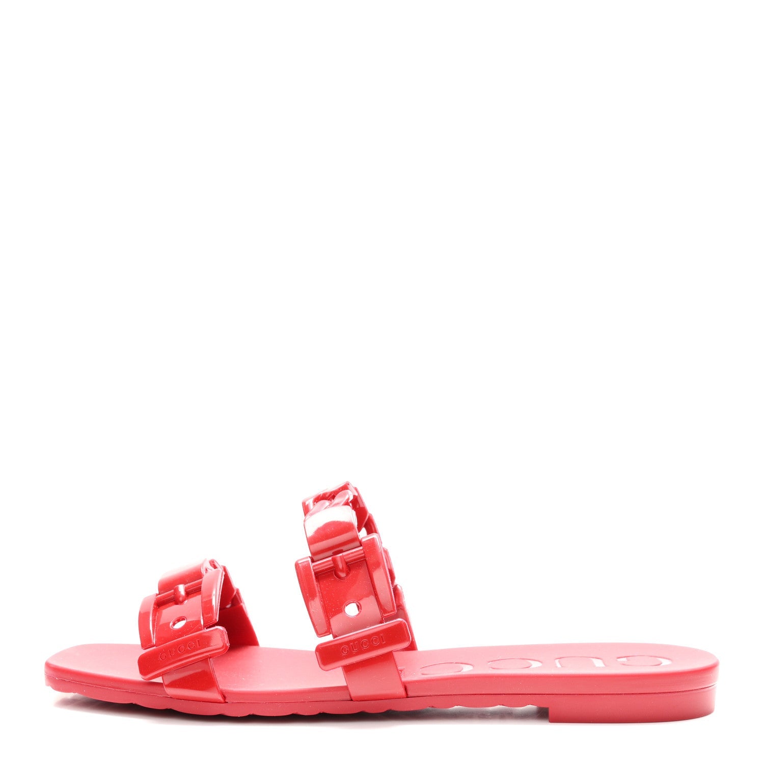 Rubber Womens Slide Sandals 36 Hibiscus Red
