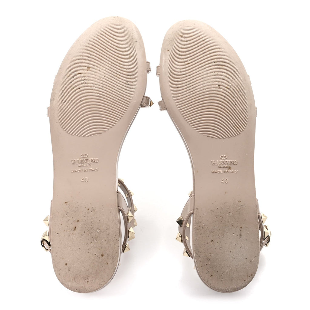 PVC Jelly Rockstud Caged Sandals 40 Poudre