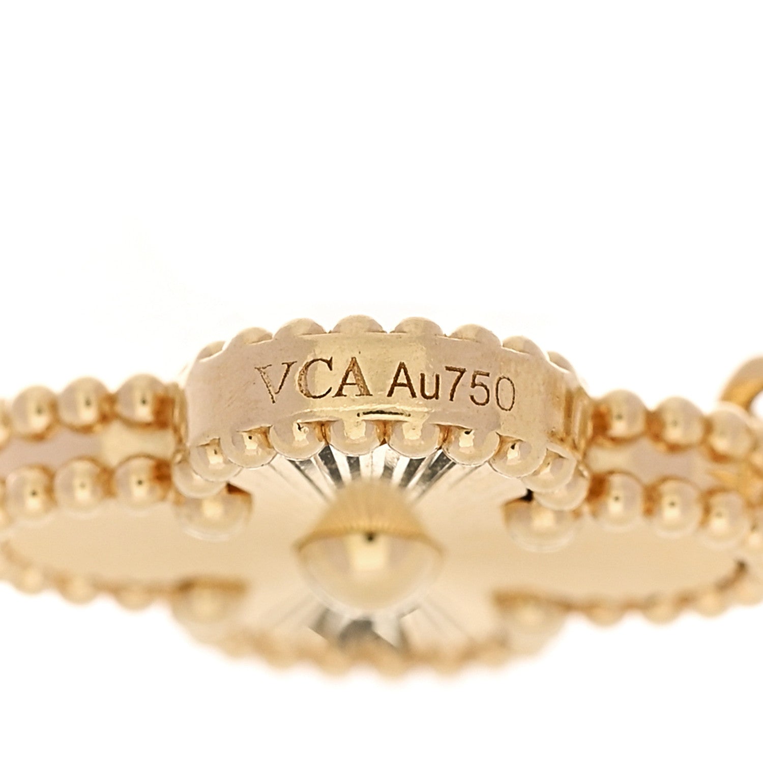 18K Yellow Gold 5 Motifs Guilloche Vintage Alhambra Bracelet