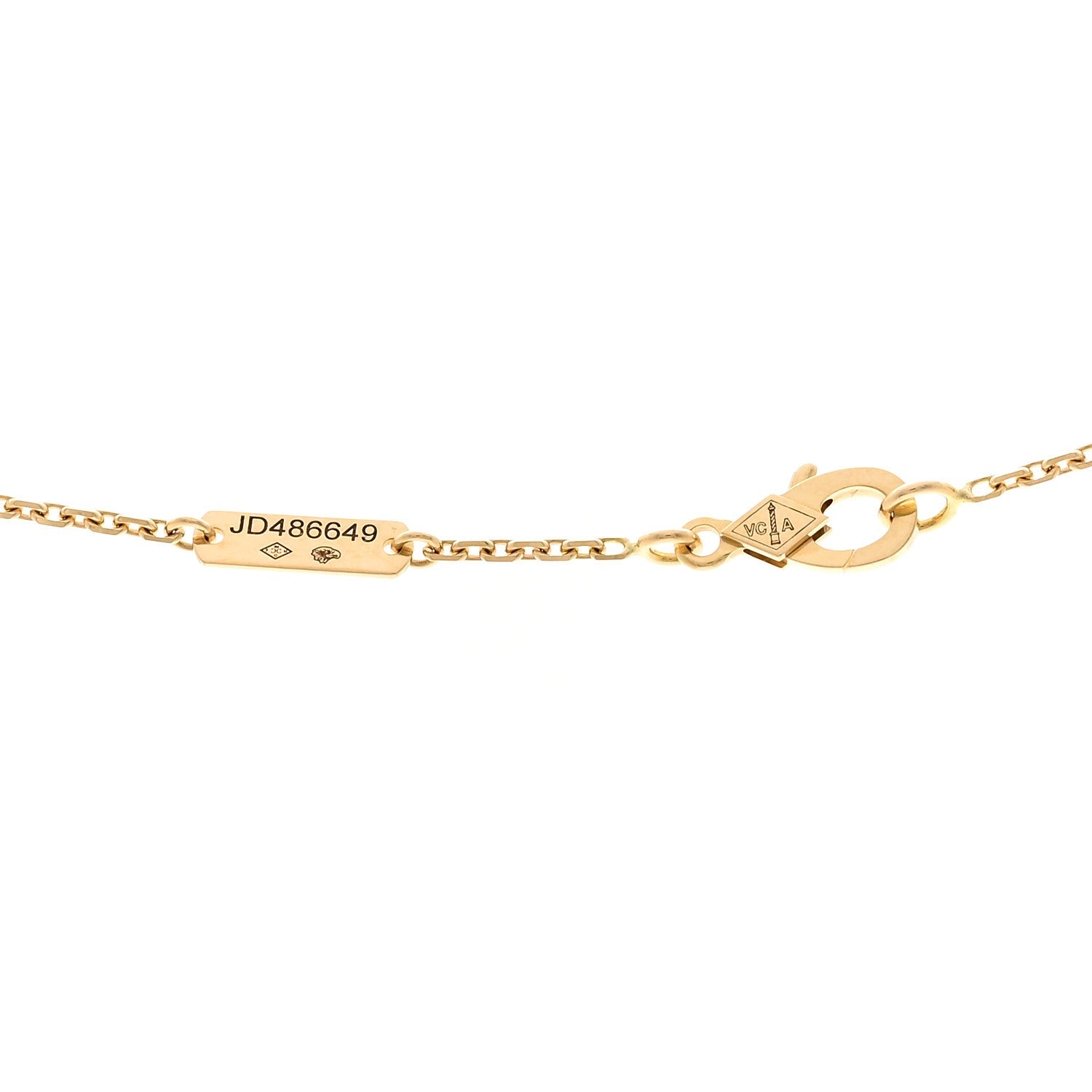 18K Yellow Gold Black Onyx Vintage Alhambra Pendant Necklace