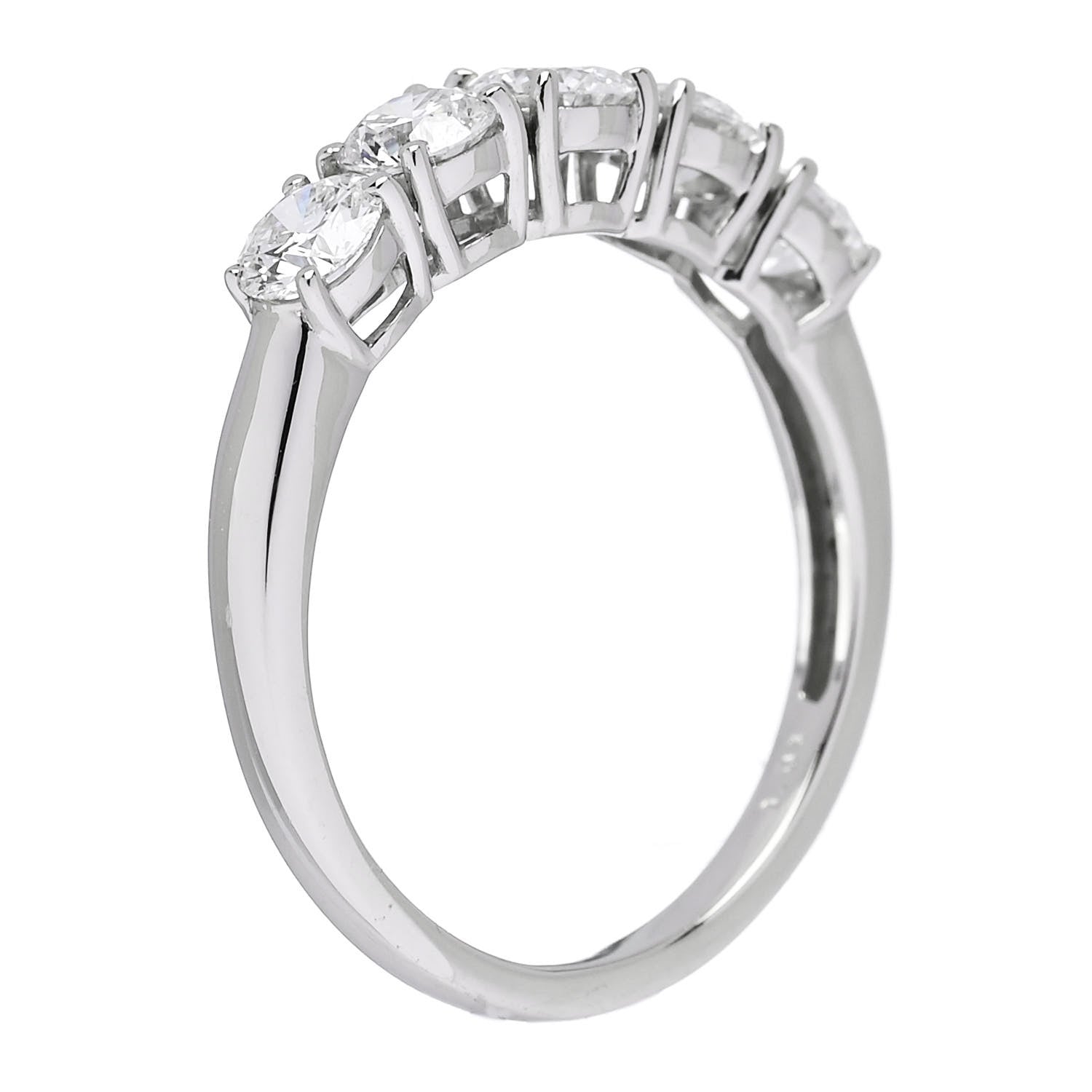 PARKER & WEST Platinum Diamond 1.04ct Half Eternity Band Ring 52 6