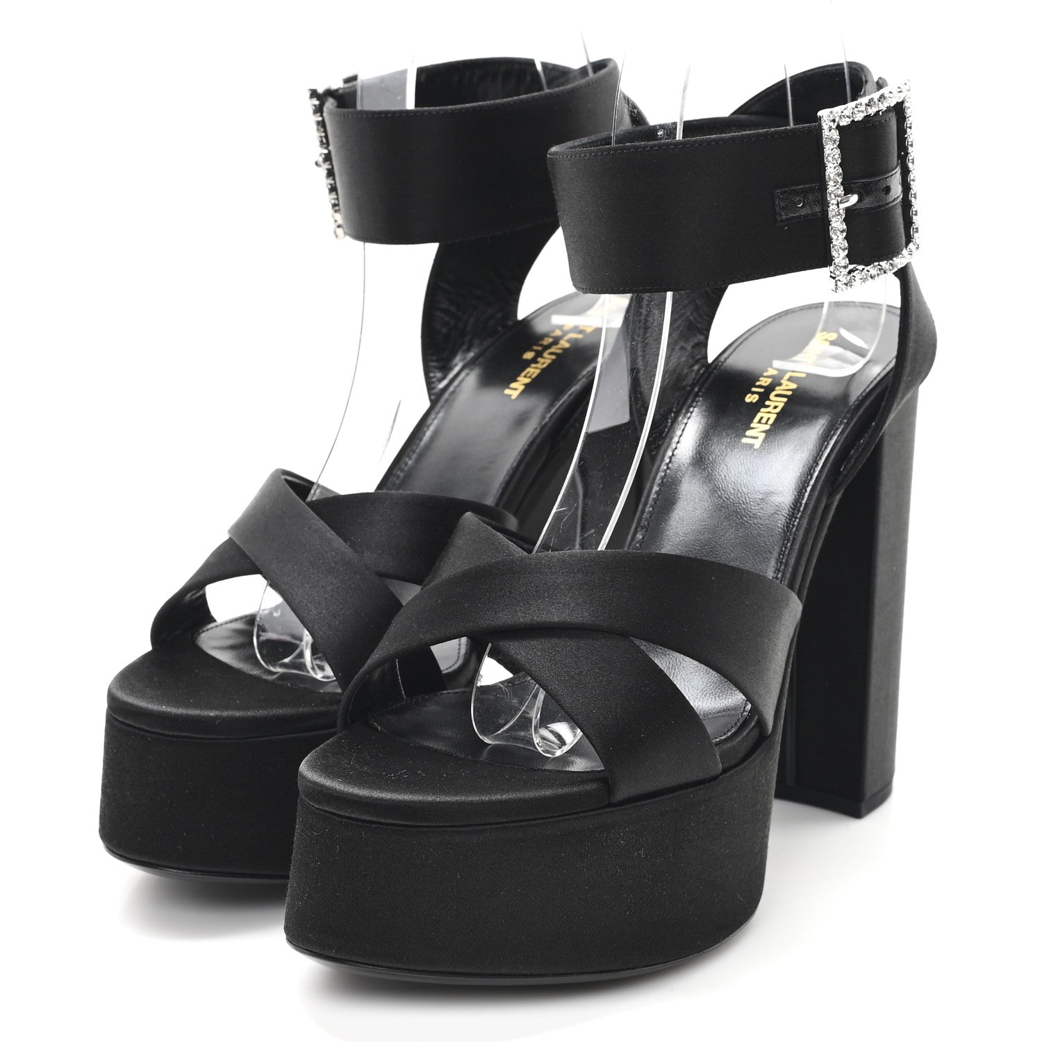 Raso Regale Bianca 85 Platform Sandals 39 Black