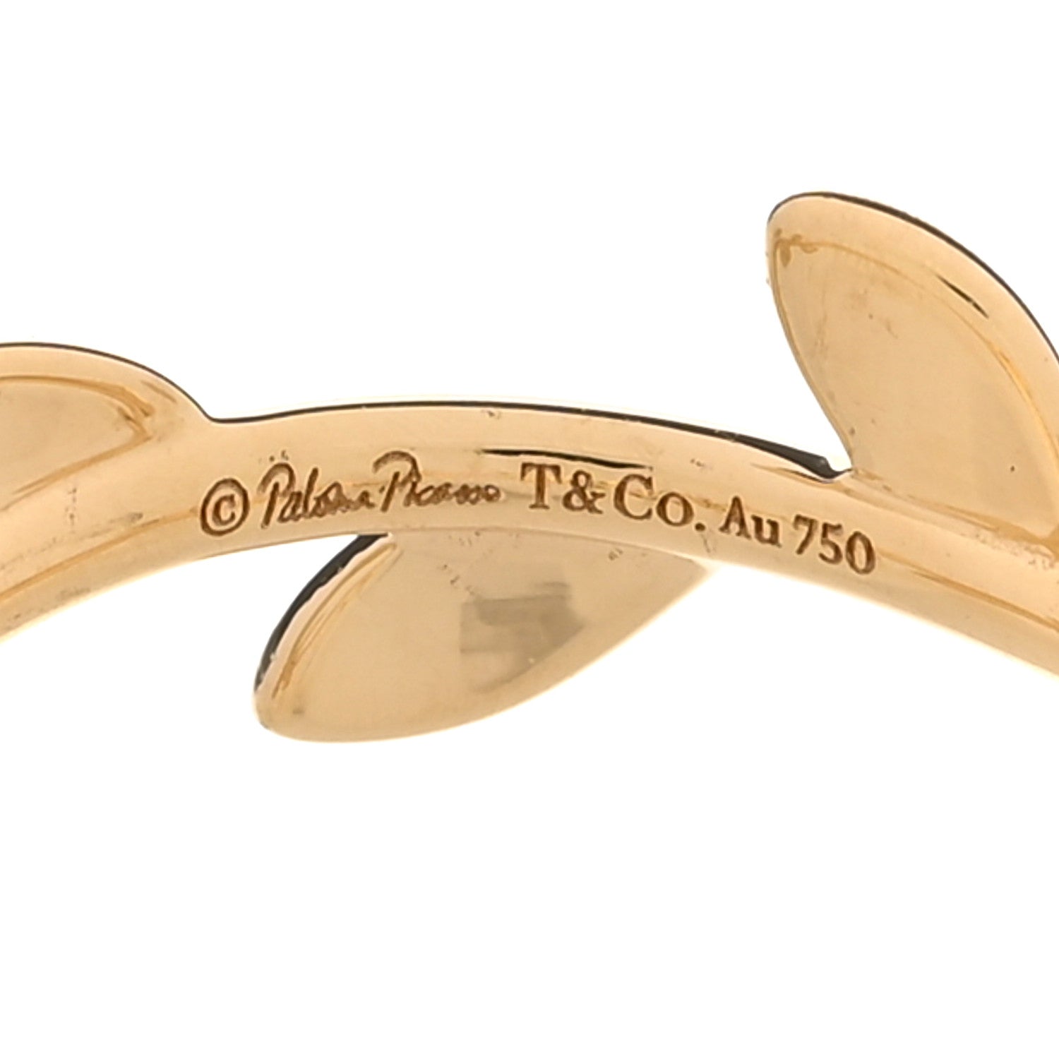 18K Yellow Gold Narrow Paloma Picasso Olive Leaf Band Ring 54 7