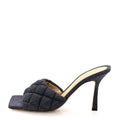 Denim Matelasse Padded Mule Sandals 37.5 Indigo