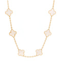 18K Yellow Gold Mother of Pearl 10 Motifs Vintage Alhambra Necklace