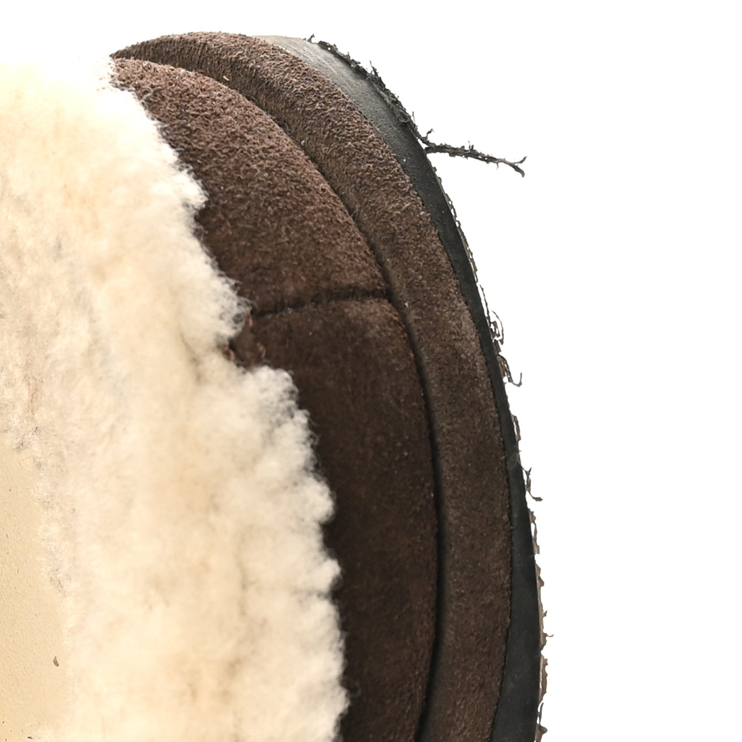 Suede Shearling Fendi Feel Buckled Clogs 36 Mogano Latte