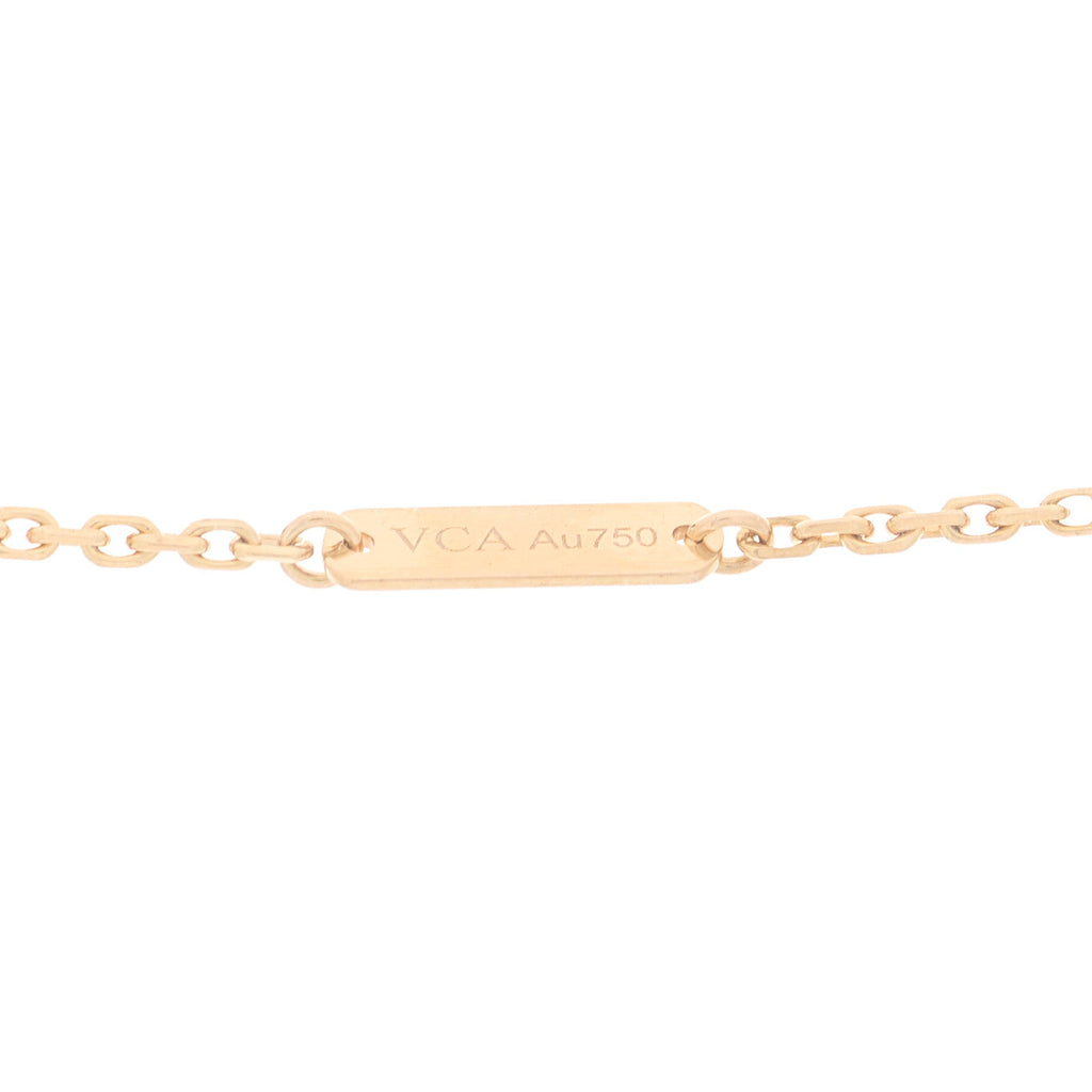 18K Rose Gold Diamond Vintage Alhambra Pendant Necklace