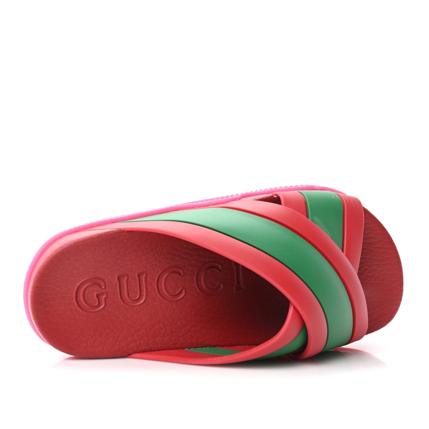 Rubber Web Womens Criss Cross Slide Sandals 36 Coral New Shamarock