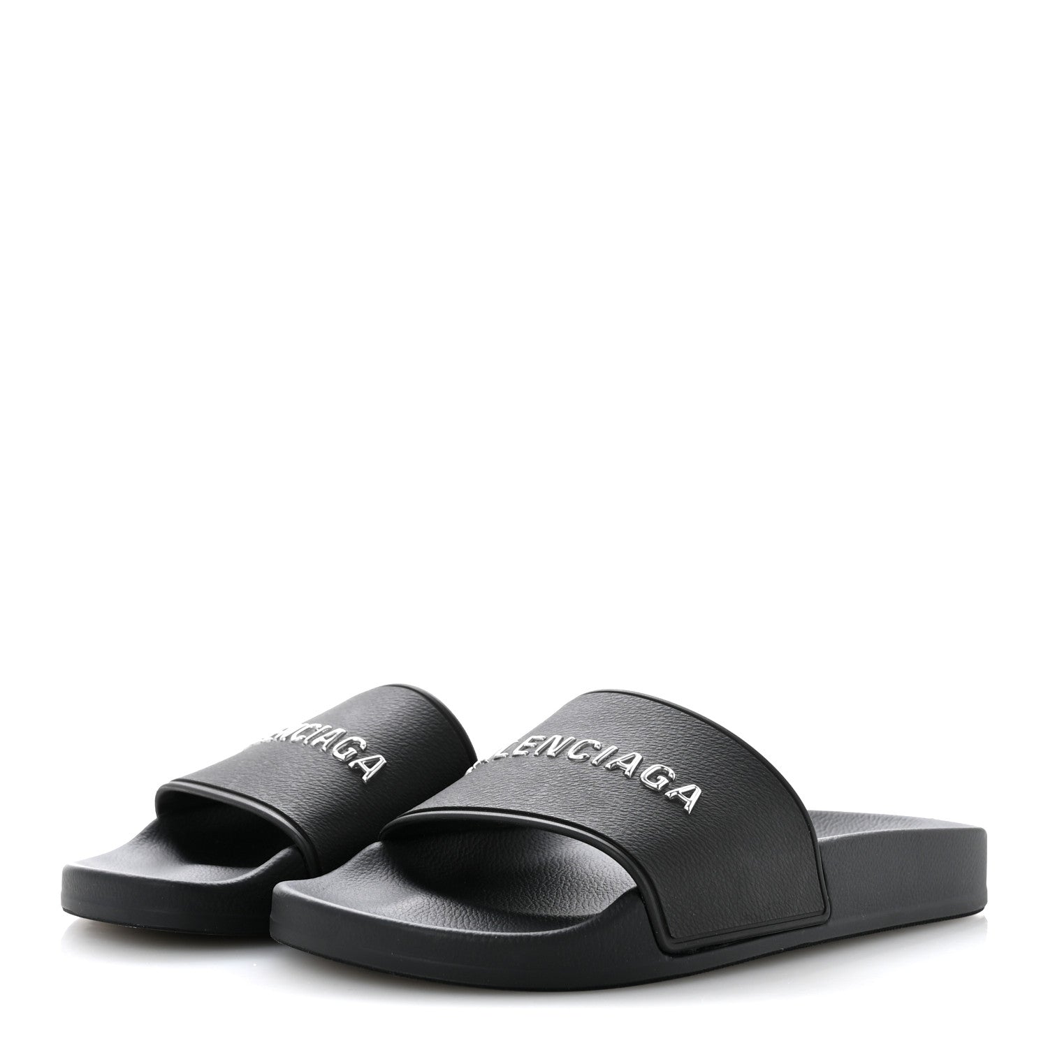 Rubber Womens Logo Pool Slide Sandals 35 Black